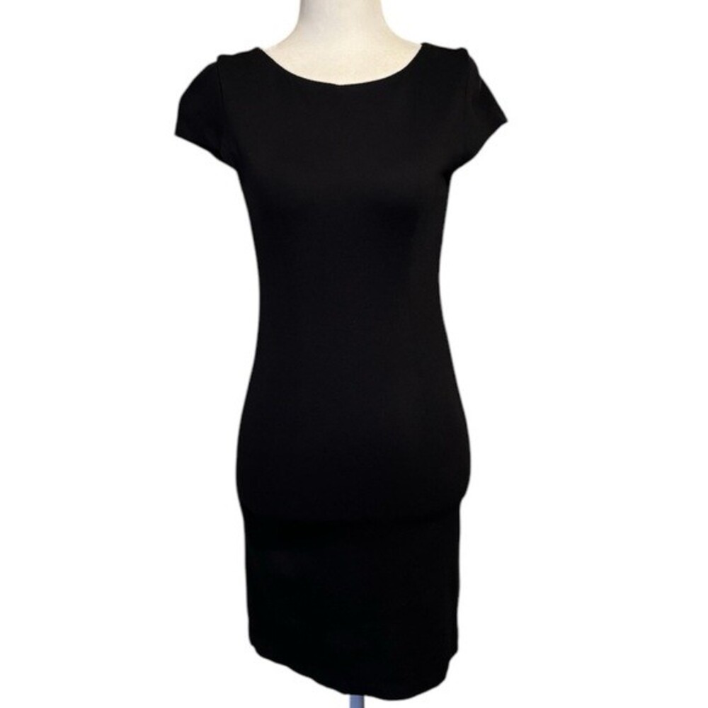Alice + Olivia Little Black Dress Bodycon Cap Sleeve Mini Dress